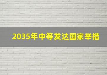 2035年中等发达国家举措