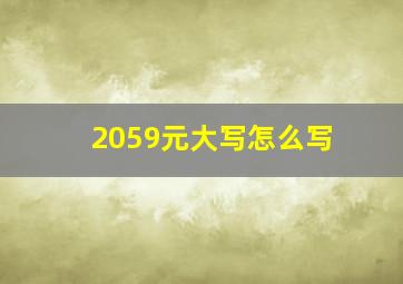 2059元大写怎么写