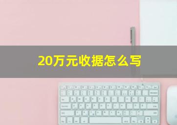 20万元收据怎么写