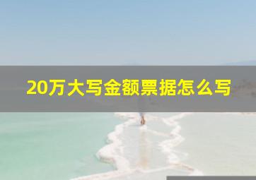 20万大写金额票据怎么写