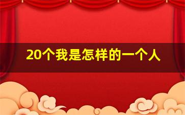 20个我是怎样的一个人