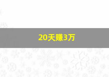 20天赚3万