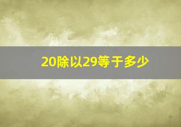 20除以29等于多少