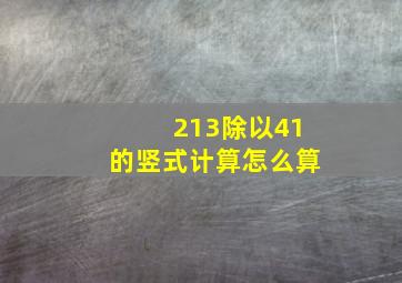 213除以41的竖式计算怎么算