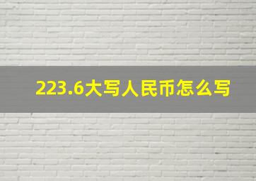 223.6大写人民币怎么写