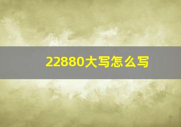 22880大写怎么写