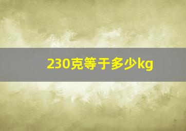 230克等于多少kg