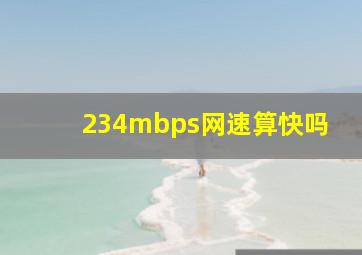 234mbps网速算快吗