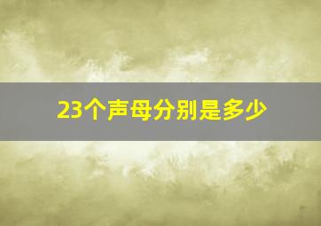 23个声母分别是多少