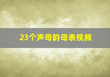 23个声母韵母表视频