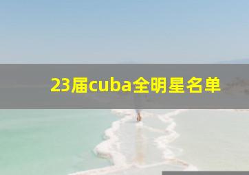 23届cuba全明星名单