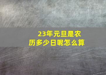 23年元旦是农历多少日呢怎么算