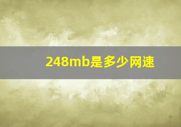 248mb是多少网速