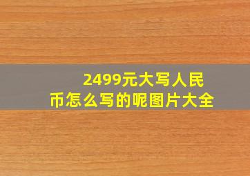 2499元大写人民币怎么写的呢图片大全