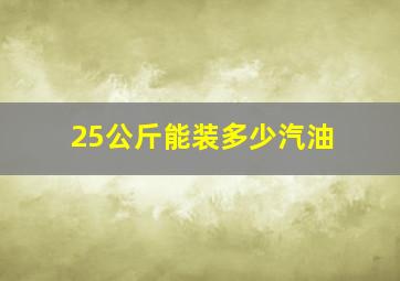 25公斤能装多少汽油