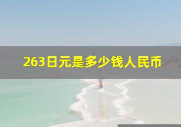 263日元是多少钱人民币