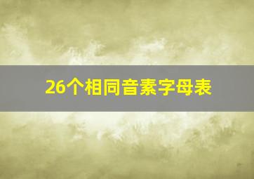 26个相同音素字母表