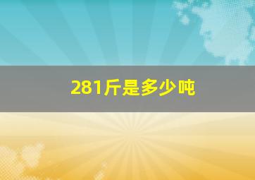 281斤是多少吨