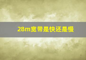 28m宽带是快还是慢