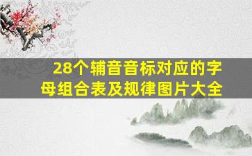 28个辅音音标对应的字母组合表及规律图片大全