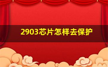 2903芯片怎样去保护