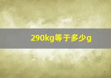 290kg等于多少g