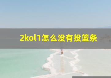 2kol1怎么没有投篮条