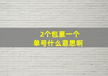 2个包裹一个单号什么意思啊