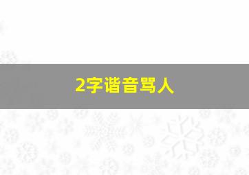 2字谐音骂人