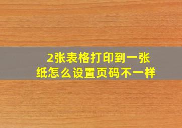 2张表格打印到一张纸怎么设置页码不一样