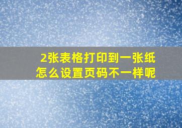 2张表格打印到一张纸怎么设置页码不一样呢