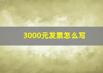 3000元发票怎么写