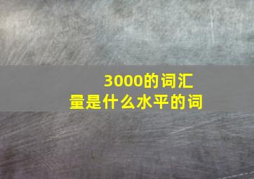 3000的词汇量是什么水平的词