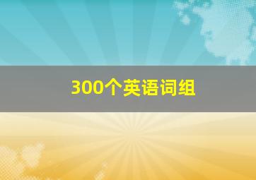 300个英语词组