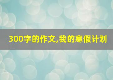 300字的作文,我的寒假计划