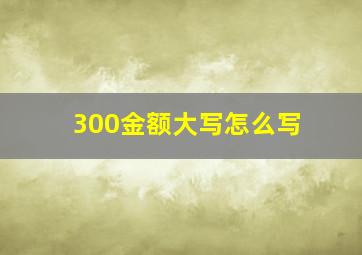 300金额大写怎么写