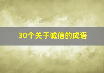 30个关于诚信的成语