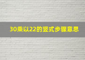 30乘以22的竖式步骤意思