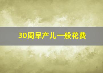 30周早产儿一般花费