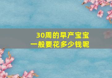 30周的早产宝宝一般要花多少钱呢