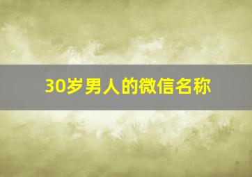 30岁男人的微信名称