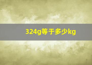 324g等于多少kg