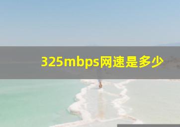 325mbps网速是多少