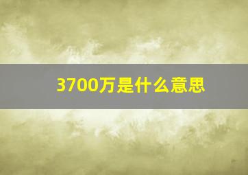 3700万是什么意思