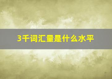 3千词汇量是什么水平