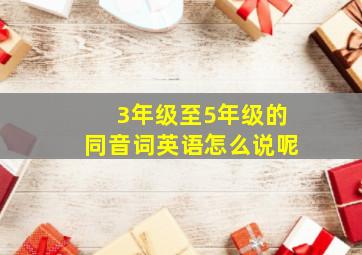 3年级至5年级的同音词英语怎么说呢