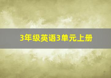 3年级英语3单元上册