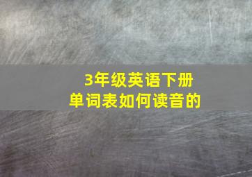 3年级英语下册单词表如何读音的