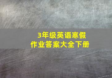 3年级英语寒假作业答案大全下册