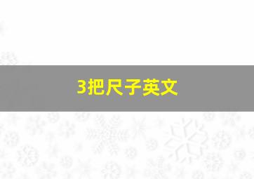 3把尺子英文